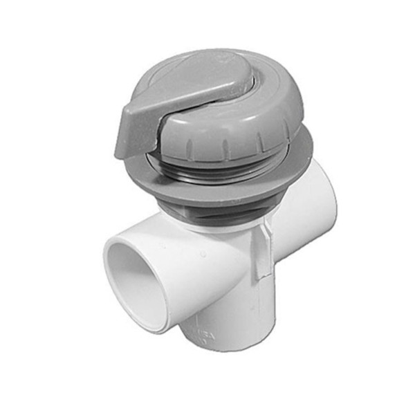 Valve, Diverter, Waterway, Top Access, 1" Vertical, 2-Port, Gray : 600-4347