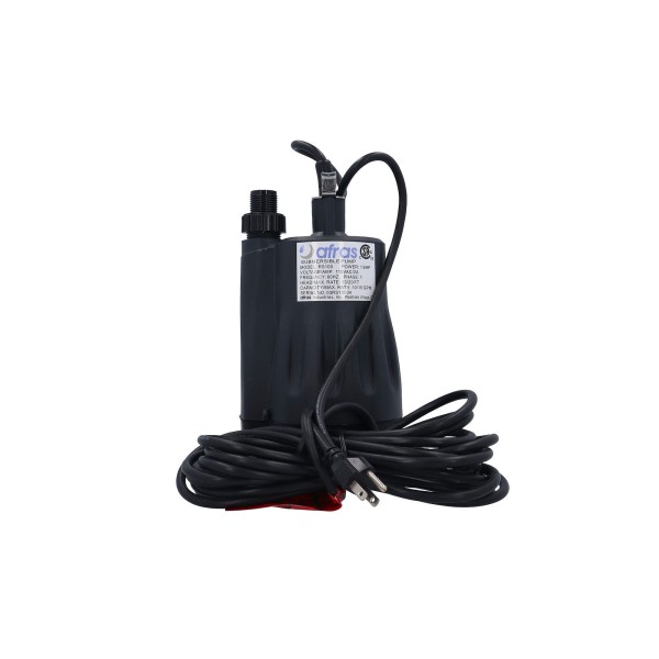 Circulation Pump, HydroQuip, Used w/ Emergency Spa Heater, Submersible, 1/6HP, 115V w/ 20' Power Cord : 10-0178