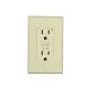 GFCI, Leviton, Live Front, 115V, 15 Amp, Ivory : 6599-IVY