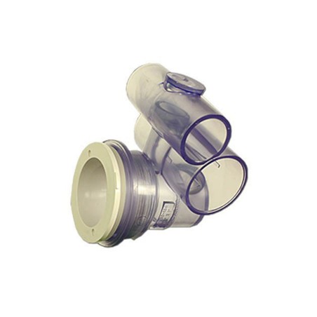 Body Assembly, Jet, HydroAir Original Freedom, Tee Body, 1-1/2"S Water x 1"S Air, 2-5/8" Hole Size w/ Wall Fitting : 10-FS715T