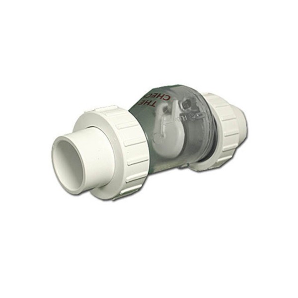 Check Valve, Magic, 1/2lb Spring, 1" x 1" Unions, Clear : 0823-10C