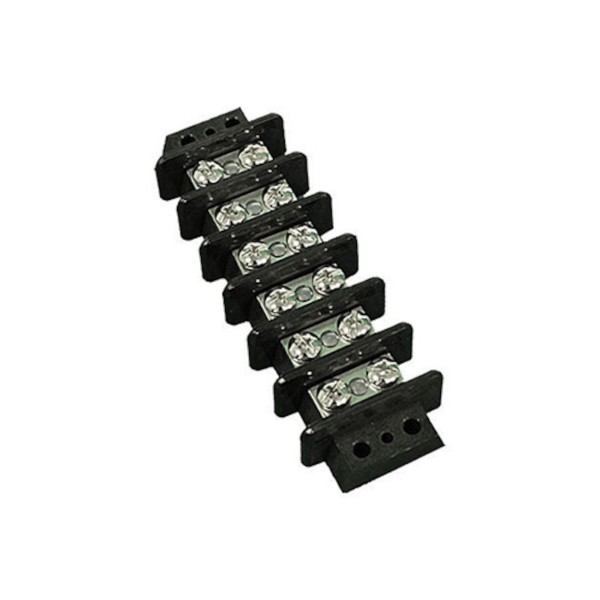 Terminal Strip, 30 Amp, 6 Positions w/Screw, Black : 30253