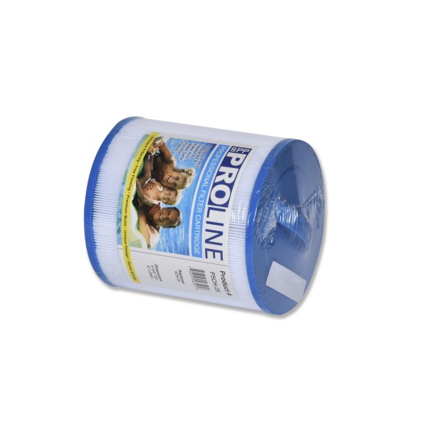 Filter Cartridge, Proline, Diameter: 5-5/8", Length: 6",Top: semi-circular Handle,Bottom: 1-1/2", 25Sq: P5CH-25