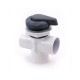 Diverter Valve, Waterway, 2-Port, 2" Vertical, Top Access, 5-Scallop, Gray : 600-3047