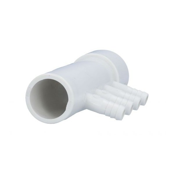 Manifold, PVC, Gentekk, 1"Slip x 1"Spigot x 4 3/8"Ribbed Barb Ports : 4APM1XSP
