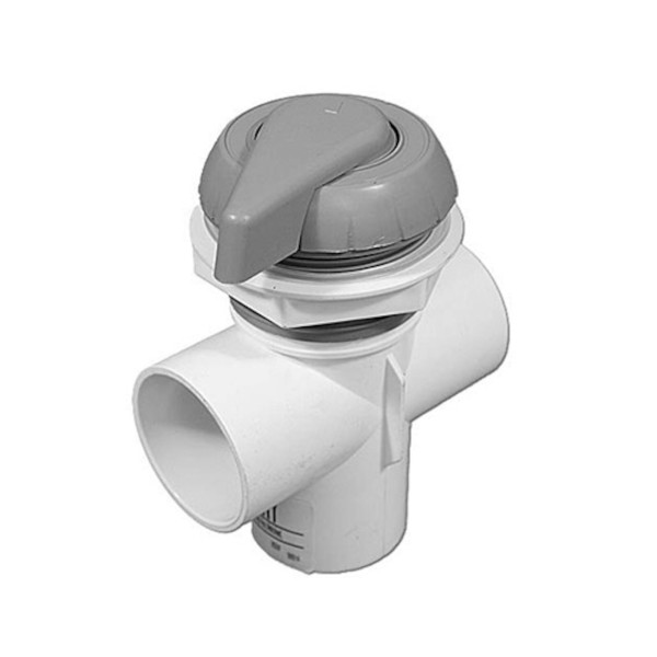 Diverter Valve, Waterway, 2-Port, 2" Vertical, Top Access, Notched, Gray : 600-3060-GRY