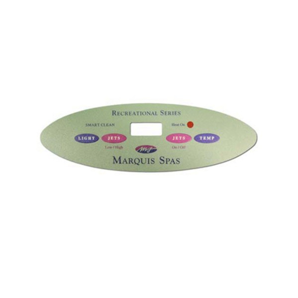 Overlay, Spaside, Marquis Balboa Recreational Series, Oval, 4-Button, LCD, Light-Jets-Jets-Temp : 650-0483