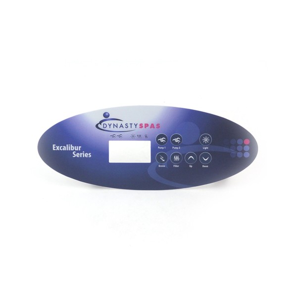 Spa Side Overlay, Dynasty Spas, K-52-DY1, Excaliber Logo, SSPA-MP, 7 Button, LCD : 11161