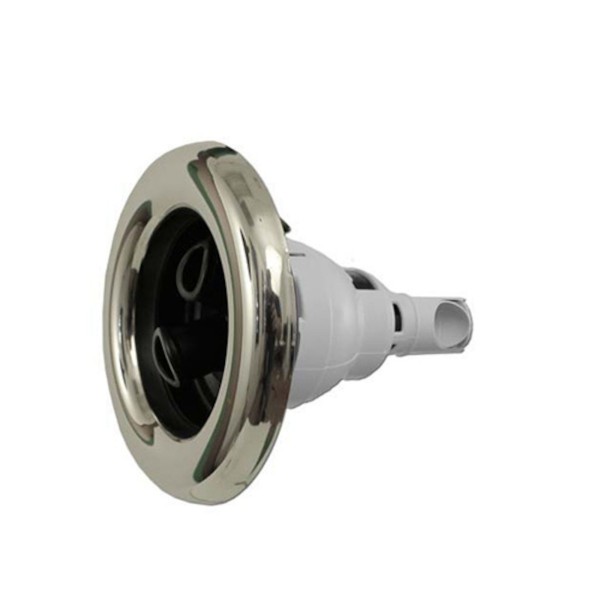 Jet Internal, Waterway Power Storm, Twin Roto, 5" Face, Smooth, Black w/ Stainless Escutcheon : 212-7611S