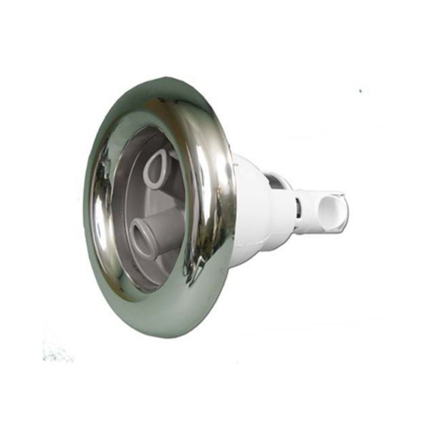 Jet Internal, Waterway Power Storm, Twin Roto, 5" Face, Smooth, Gray w/ Stainless Escutcheon : 212-7617S