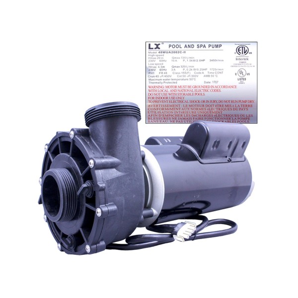 Pump, LX, Sundance, 48YFr, SD, 2.0HP, 2Spd, 230V, 10.0/3.0A, Without Under-Chassis PN 6000-532 : 48WUA2002CIISUN