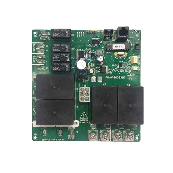 Circuit Board, Sundance / Jacuzzi, LX-15, Rev 3.61, 2002-Plus, w/4 Big Relays, 2011-Plus, 2-Pump, w/Circ : 6600-726