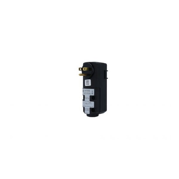 GFCI, Leviton, Cord End, 90Â°, 115V, 15 Amp, No Cord, Black : 16693