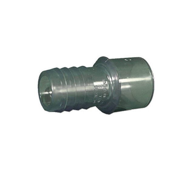 Fitting, PVC, Ribbed Barb Adapter, 1/2" s -3/4SPG x 3/4"RB : 10-4578