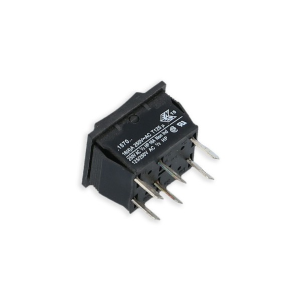 Switch, Rocker, DPDT, 15 Amp @ 230V, 20 Amp @ 115V : RK2-2