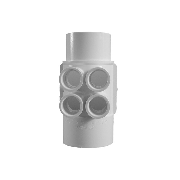 Manifold, PVC, Waterway, 2"S x 2"Spg x 4 1/2"S Ports : 672-4250