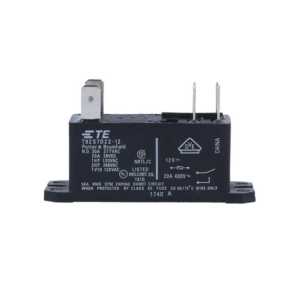 Relay, T92 Style, 12 VDC Coil, 30 Amp, DPST : T92S7D22-12