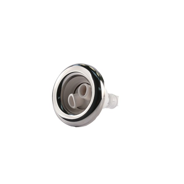 Jet Internal, Waterway Poly Storm, Twin Roto, 3-3/8" Face, 5-Scallop, White w/ Stainless Escutcheon : 212-8120S
