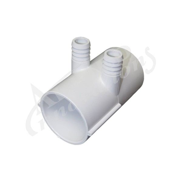 Manifold, PVC, Waterway, 2"Slip x 2"Slip x 2 3/4"Ribbed Barb Ports : 672-7100