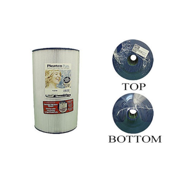 Filter Cartridge, Pleatco, Diameter: 8", Length: 13", 2-1/8" Open, Bottom: 2" Male Slip Fitting, 75 sq ft : PCS75N