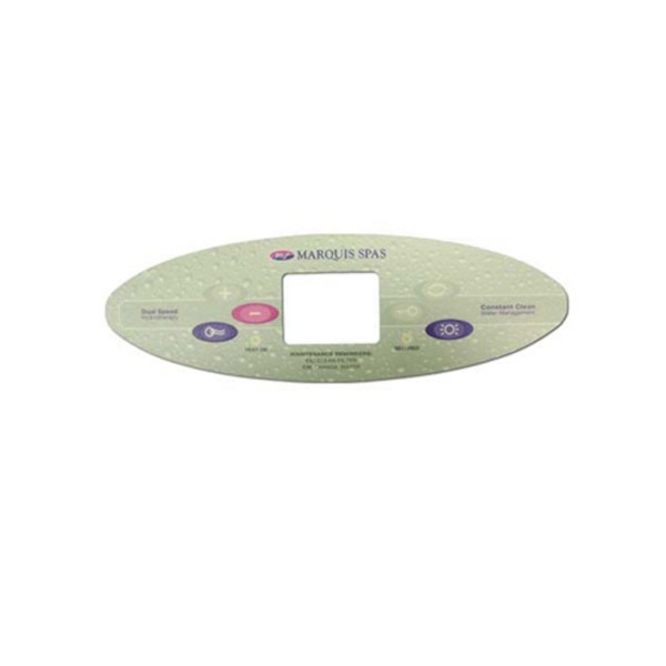 Overlay, Spaside, Marquis Balboa MTS2KU/MTSUV, Serial Standard, Oval, 6-Button, LCD, Plus-Settings: 650-0520