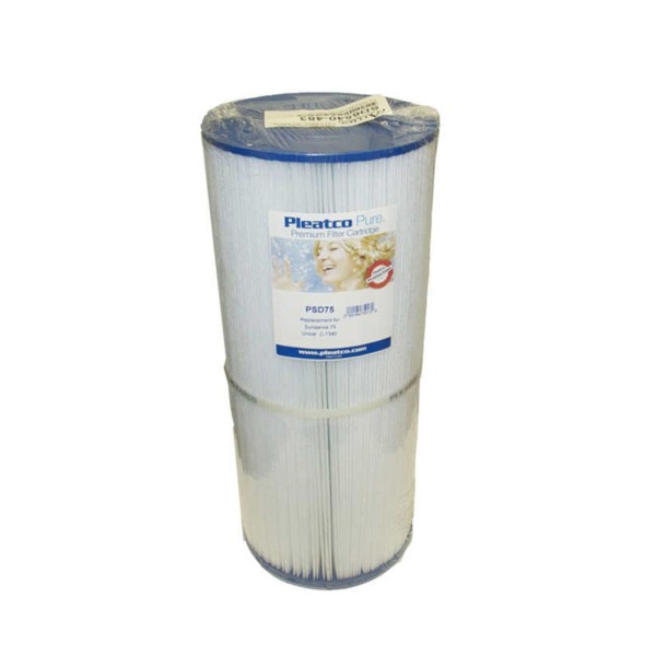 Filter Cartridge, Pleatco, Diameter: 7-1/2", Length: 17-3/4", Top: Castle, Bottom: 2-5/8" Open, 75 sq ft : PSD75