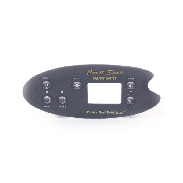 Overlay, Spaside, Coast Spa CS702S, 6-Button, Pump1-Pump2, For 51096 : 12371