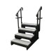 Step, Confer, Gray w/Hand Rails, 36" Width, 4 Stairs, Black Side Panels And Rails : SSS36-4-G-BLK