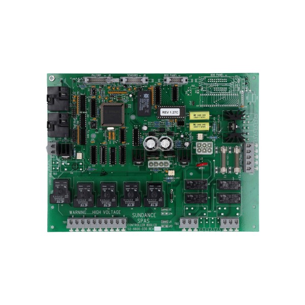 Circuit Board, Sundance 800/850, Rev 1.27C, 1 or 2 Pump, Less Perma Clear, No Circ Pump : 6600-014