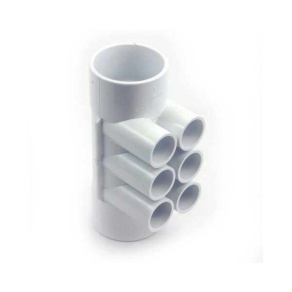 Manifold, PVC, Waterway, 2"S x 2"S x 6 3/4"S Ports : 672-4270
