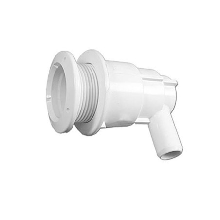 Body Assembly, Jet, Waterway Adjustable Mini, Ell Body, 3/4"B x No Air, 1-3/4" Hole Size w/ Wall Fitting : 222-1090