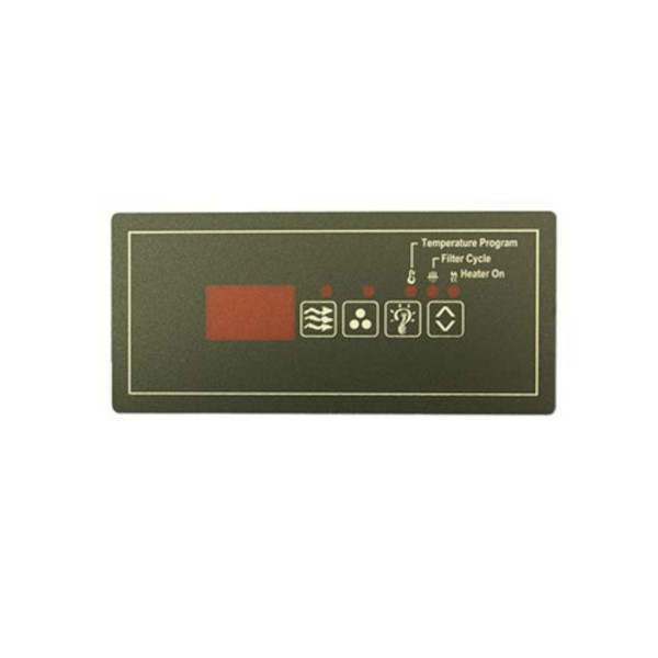 Overlay, Spaside, HydroQuip ECO-6, 4-Button, Pump1-Blower/Aux-Light-Temp, For 34-0208 : 80-0208
