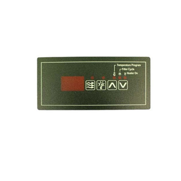 Overlay, Spaside, HydroQuip ECO-5, 4-Button, Pump1-Light-Up-Down, For 34-0207 : 80-0207