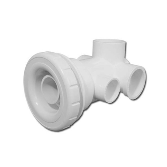 Jet Assembly, HydroAir 3 Port Butterfly, 1-1/2"S Water x 1"S Air, White : 10-5050