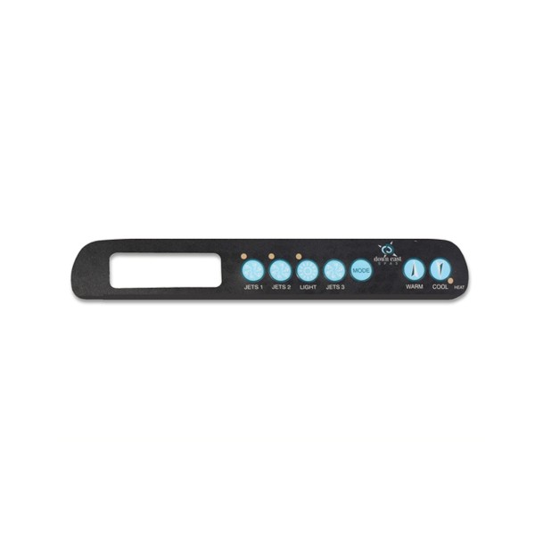 Overlay, Spaside, Master Spa Down East, MAS480, 7 Button Long, LCD, Jet1-Jet2-Light-Jet3-Mode-Warm-Cool : X508055
