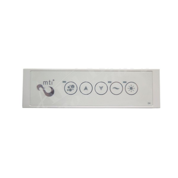 Spaside Control, CG Air Systems, MTI Whirlpool, Rectangle, LED, 5-Button, Variable Blower : MTI/LED-TS-BV/CH-V5