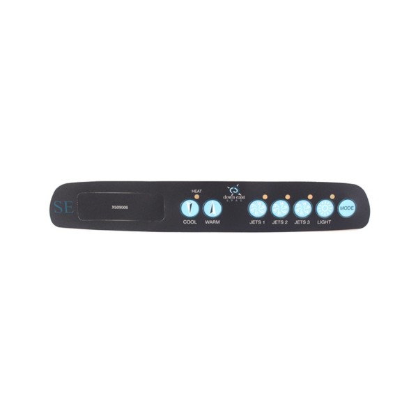Overlay, Spaside, Master Spa Down East, MP600, 7-Button Long, LCD, Cool-Warm-Jet1-Jet2-Jet3-Light-Mode : X509006