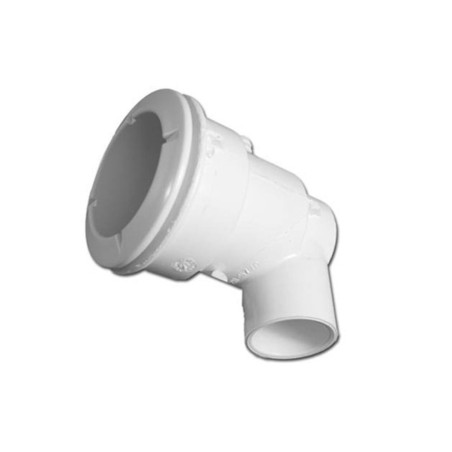 Body Assembly, Jet, Waterway Poly Jet, Ell Body, 1"S Water x 3/8"B Air, 2-5/8" Hole Size w/ Wall Fitting, White : 210-5770