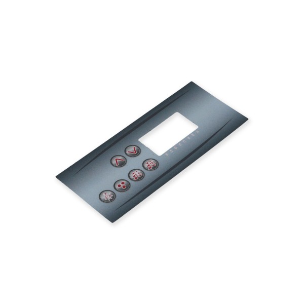 Overlay, Spaside, HydroQuip ECO-3, 6-Button, Pump1-Pump2-Blower/Aux, For 34-0197 : 80-0203