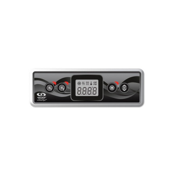 Spaside Control, Gecko IN.K300-2OP, 4-Button, LCD, Pump1-Pump2-Light-Temp, 10' Cable, w/in.link Plug : 0607-008040