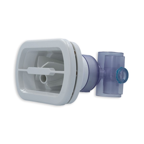 Jet Assembly, HydroAir Verta'ssage, With Backing Plate, Inserts Not Included, 1-1/2"S Water x 1"S Air, White : 16-5650
