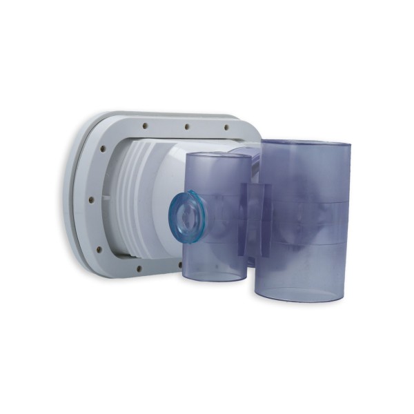 Jet Assembly, HydroAir Verta'ssage, With Backing Plate, Inserts Not Included, 1-1/2"S Water x 1"S Air, White : 16-5650
