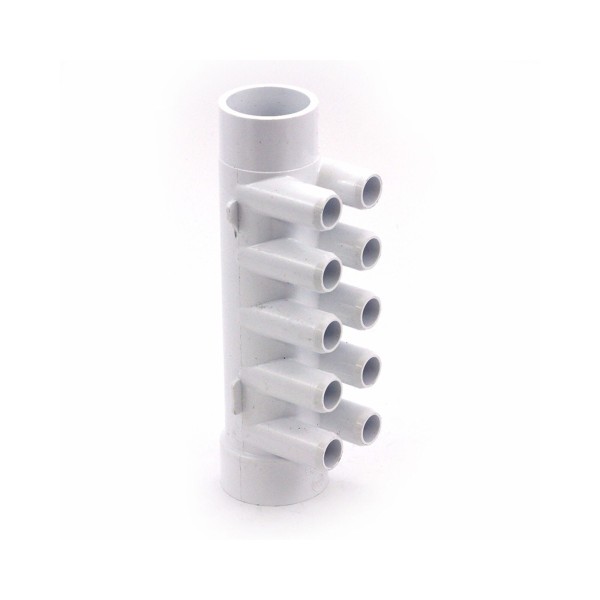 Manifold, PVC, Waterway, 1-1/2"S x 1-1/2"Spg x 10 3/4"SB Ports : 672-4680