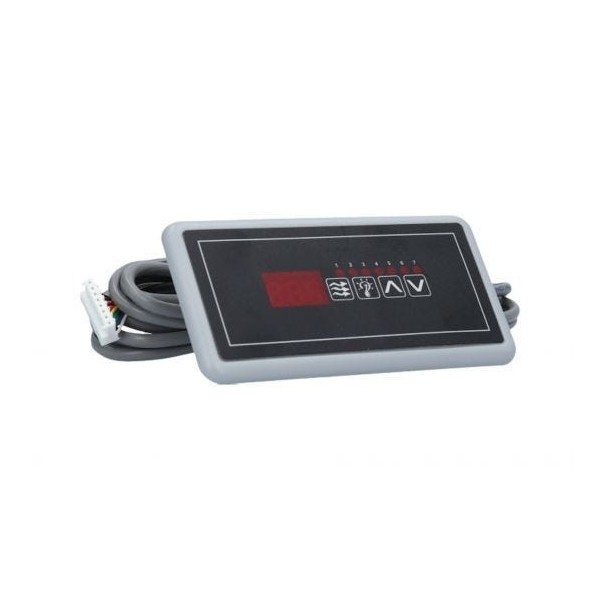 Spaside Control, HydroQuip Eco-5, Small Rectangle, 4-Button, LED, Pump1-Light-Up-Down : 34-0207