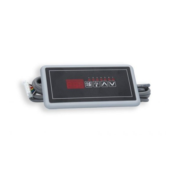 Spaside Control, HydroQuip Eco-5, Small Rectangle, 4-Button, LED, Pump1-Light-Up-Down : 34-0207
