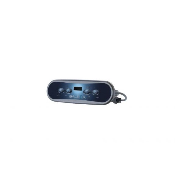 Spaside Control, Balboa ML400, 4-Button, Oblong, LCD, Jets-Aux-Temp-Light, 7' Cable w/8 Pin Molex Plug : 52684