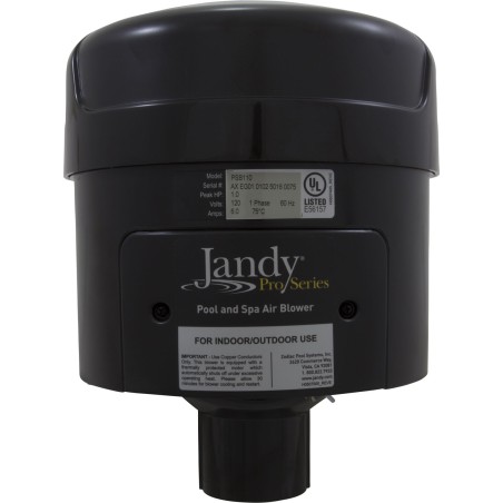 Blower, Zodiac Jandy, Plastic, 1.0hp, 115v, 6.0A, Hardwire : PSB110