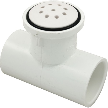 Air Injector, Waterway, Top Flo, 1" Slip, Tee Style, White : 670-2320