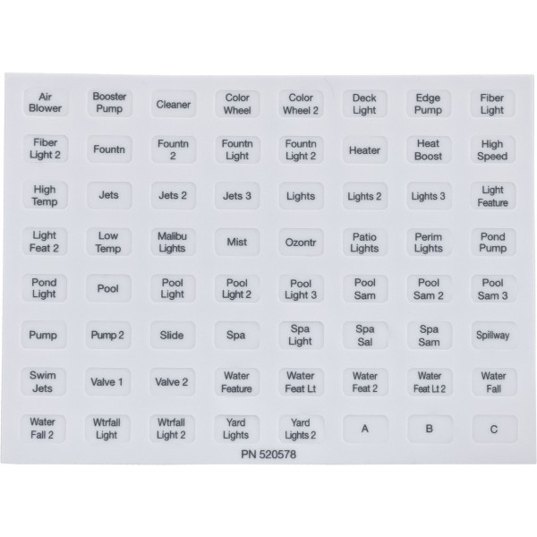 Indoor Control Panel, Pentair, EasyTouch, 8 Circuit : 520549