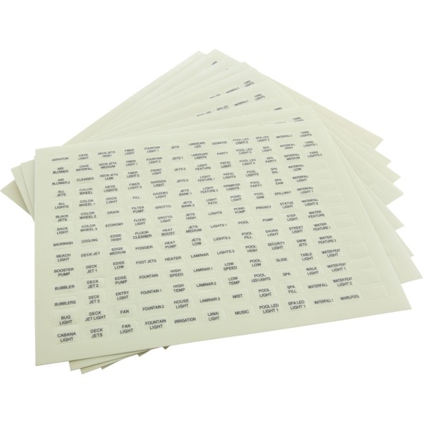 Label, Pentair, IntelliTouch®, Outdoor Ctrl Panel, Set of 10 : 520283